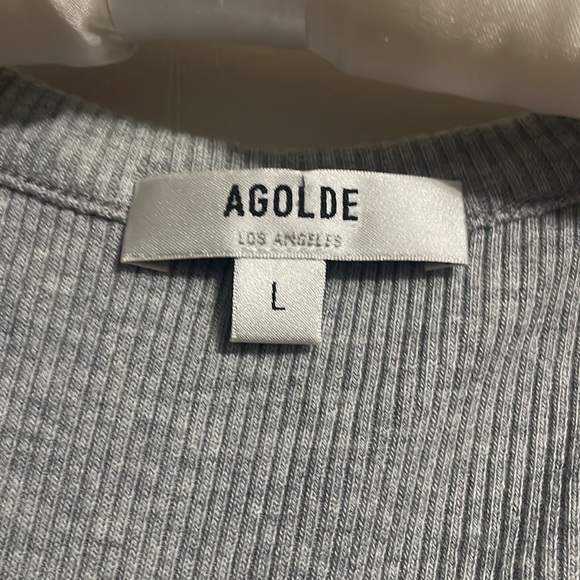 💙💖 AGOLDE Poppy Scoop Ribbed Tank in Mirror Ball Gray - Picture 6 of 7